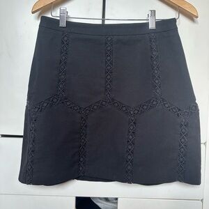 Banana Republic Black Lace-Panel Mini Skirt